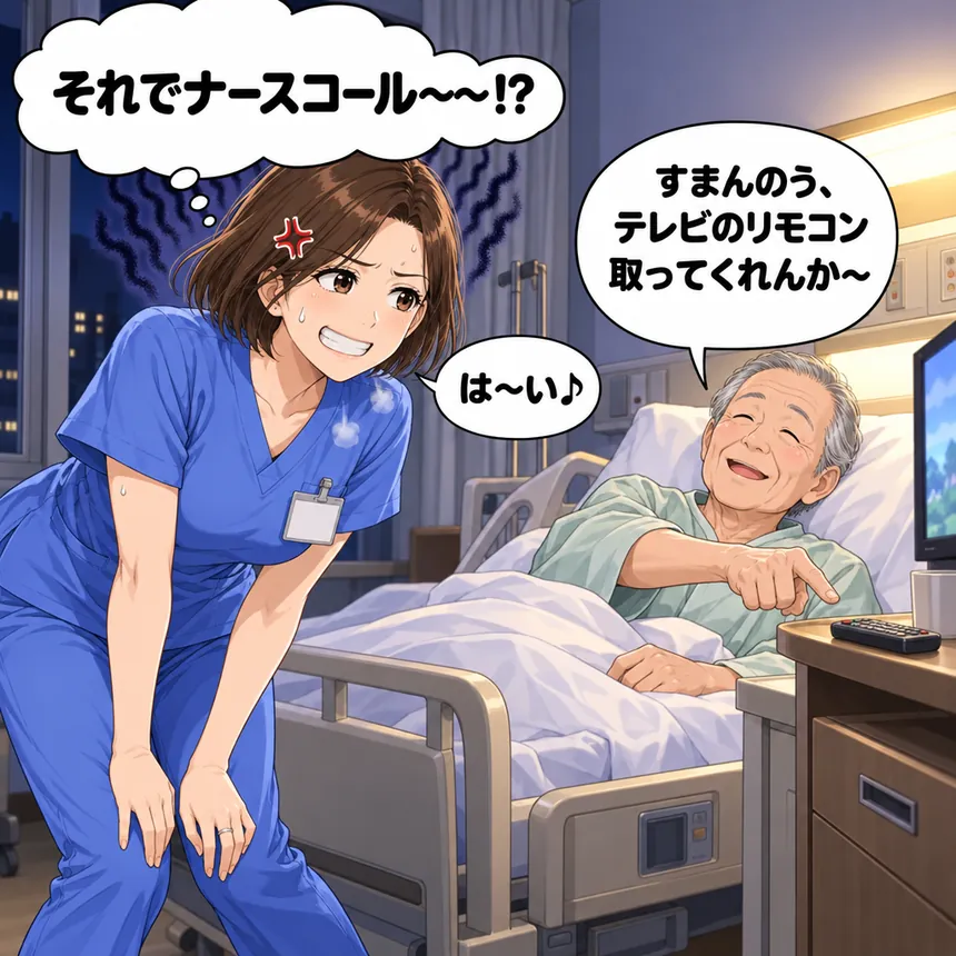 テレビのリモコンを頼まれて心の中で叫ぶもえ