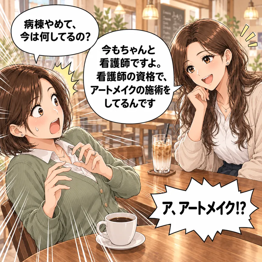 看護師の資格でアートメイクをしていると聞いて驚くもえ